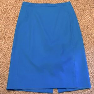 Teal Cotton Pencil Skirt
